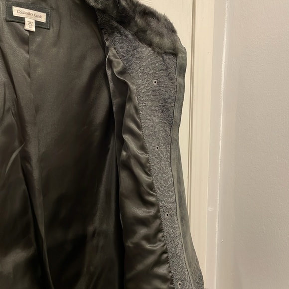 COLDWATER CREEK gray Leather SUEDE sz 22 Women’s JACKET. EUC Lots of Details! - Picture 11 of 12